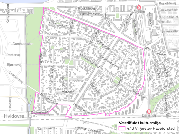 Kort der viser områdets afgrænsning