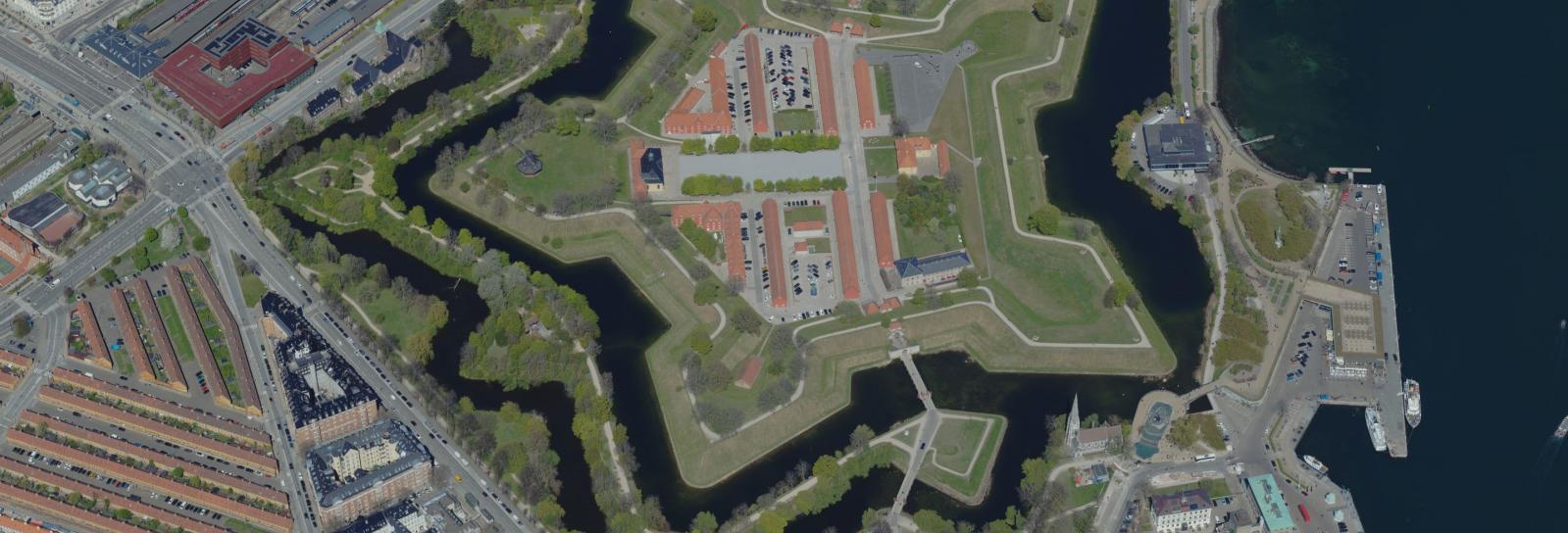 Skråfoto af del af kulturmiljøet