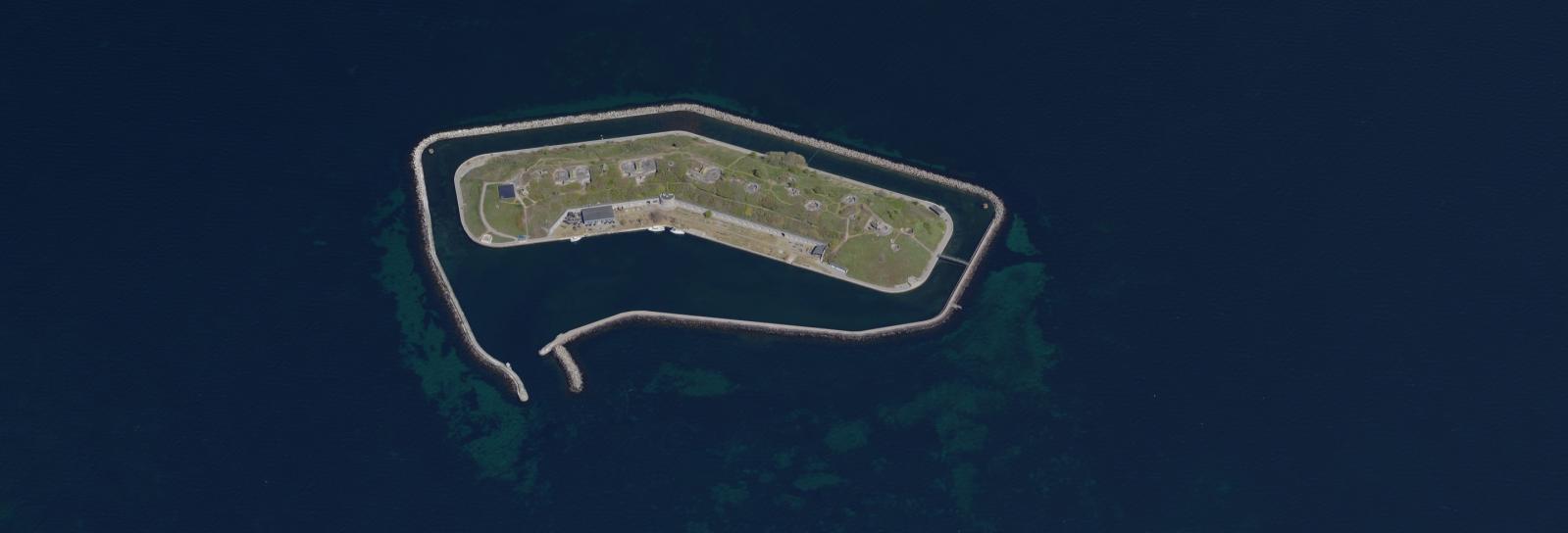 Skråfoto af del af Københavns befæstning