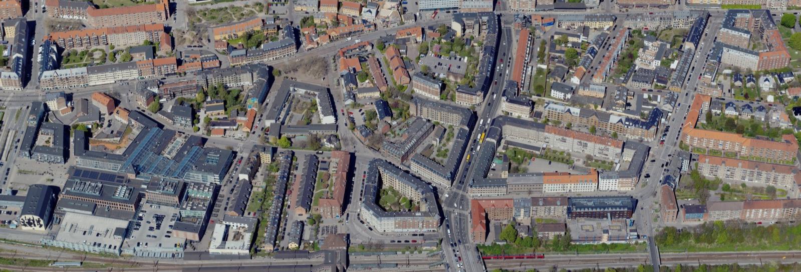Skråfoto af Valby Landsby