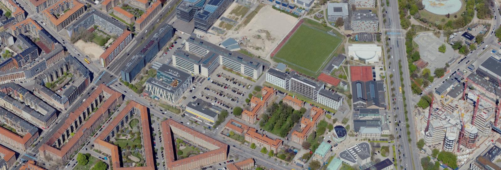 Skråfoto af Universitetsparken
