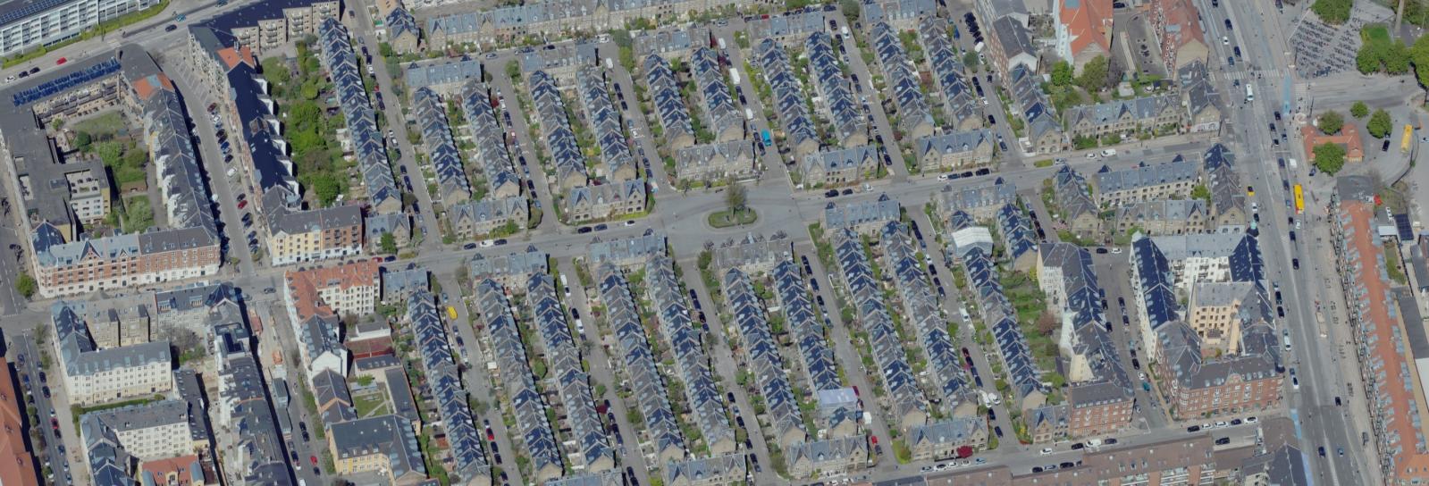 Skråfoto af Kildevældskvarteret