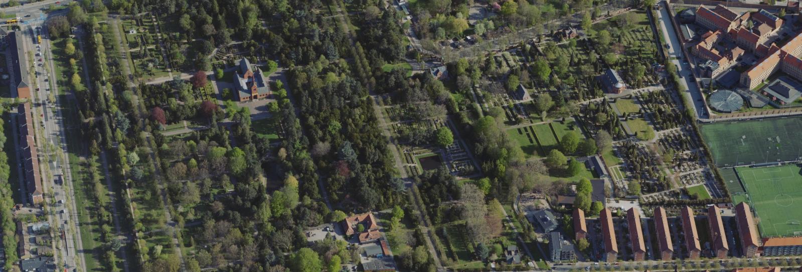 Skråfoto af Vestre Kirkegård